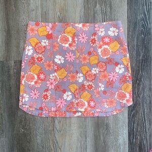 NWOT How Very Loved floral denim mini skirt